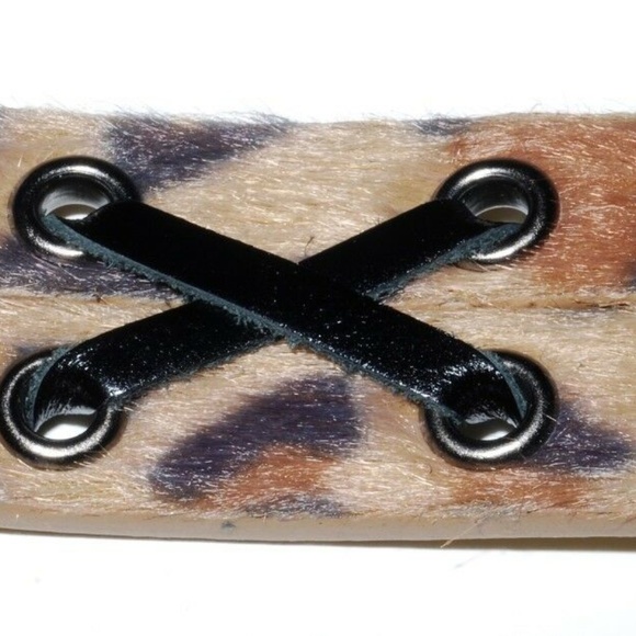 David Bitton Buffalo Animal Print Leather Belt New - Picture 8 of 8